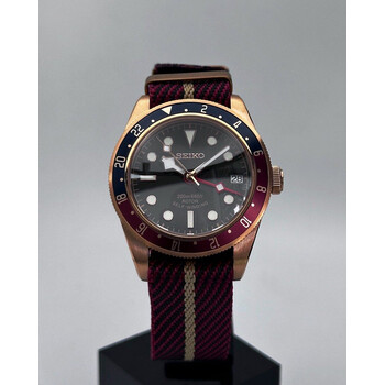 Custom Seiko Mod • Pepsi Rose Gold BB58 GMT on Nato Strap • 39mm